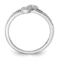 Load image into Gallery viewer, 14k White Gold Polished Double Pave Circle ByPass Ring

