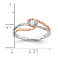 Load image into Gallery viewer, 14k Two-tone White &amp; Rose Polished Fancy ByPass Diamond Ring
