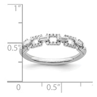 Load image into Gallery viewer, 14k White Gold Polished Squares Diamond Ring
