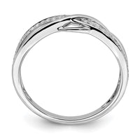 Load image into Gallery viewer, 14k White Gold Polished Wavy Design Diamond Ring
