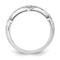 Load image into Gallery viewer, 14k White Gold Polished Knife Edge Diamond Ring
