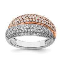 Load image into Gallery viewer, 14k Two-tone Polished Pave Diamond Ring
