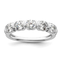 Load image into Gallery viewer, 14K White Gold 5-Stone 1 carat Diamond Complete Wedding Band
