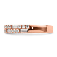 Load image into Gallery viewer, 14K Rose Gold 1 carat Round/Baguette Diamond Complete Wedding Band
