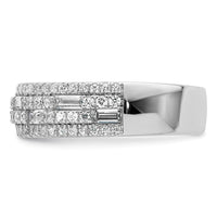 Load image into Gallery viewer, 14K White Gold 1 carat Round/Baguette Diamond Complete Wedding Band
