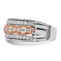 Load image into Gallery viewer, 14k White and Rose Gold 1 carat Complete Diamond Wedding Band
