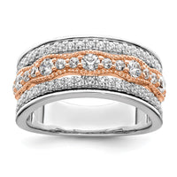 Load image into Gallery viewer, 14k White and Rose Gold 1 carat Complete Diamond Wedding Band
