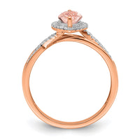 Load image into Gallery viewer, 14k Rose Gold Complete Diamond/Morganite Marquise Engagement Ring
