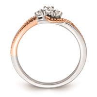Load image into Gallery viewer, First Promise 14k White and Rose Gold 3-Stone 1/8 carat Round Diamond Complete Promise/Engagement Ring
