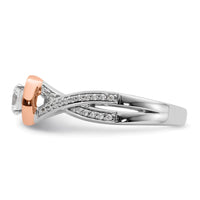 Load image into Gallery viewer, 14k White and Rose Gold Halo Plus 5/8 carat Diamond Complete Engagement Ring
