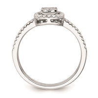 Load image into Gallery viewer, 14k White Rectangle Halo Cluster 1/2 carat Diamond Complete Engagement Ring
