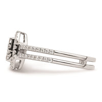 Load image into Gallery viewer, 14k White Rectangle Halo Cluster 1/2 carat Diamond Complete Engagement Ring
