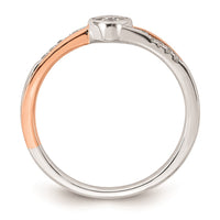 Load image into Gallery viewer, First Promise 14k White and Rose Gold Square Cluster 1/10 carat Round Diamond Complete Promise/Engagement Ring
