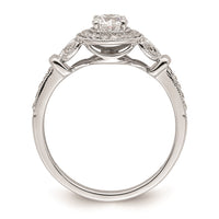 Load image into Gallery viewer, 14K White Gold Vintage Round Halo Plus 5/8 carat Diamond Complete Engagement Ring
