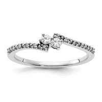 Load image into Gallery viewer, First Promise 14k White Gold Bypass 1/6 carat Round Diamond Complete Promise/Engagement Ring
