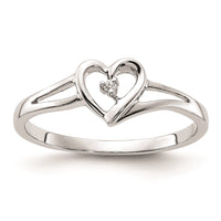 Load image into Gallery viewer, First Promise 14k White Gold Heart .01 carat Round Diamond Complete Promise/Engagement Ring
