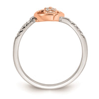 Load image into Gallery viewer, First Promise 14k White and Rose Gold Heart Cluster 1/10 carat Diamond Complete Promise/Engagement Ring
