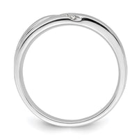 Load image into Gallery viewer, 14K White Gold 3-Stone Satin and Polished 1/20 carat Diamond Complete Men&#39;s Band
