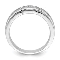 Load image into Gallery viewer, 14K White Gold Satin and Polished 1/4 carat Diamond Complete Men&#39;s Ring
