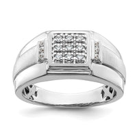 Load image into Gallery viewer, 14K White Gold Cluster 1/4 carat Diamond Complete Men&#39;s Ring

