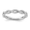 14k White Gold Complete Diamond Twisted Wedding Band