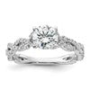 14k White Gold Semi-Mount Diamond Round Center Twist Engagement Ring