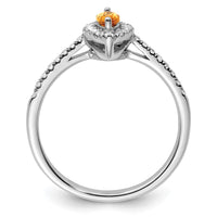 Load image into Gallery viewer, 14k White Gold 1/5 carat Lab Grown Diamond VS/SI+ G+ and Citrine November Birthstone Ring
