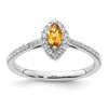 14k White Gold 1/5 carat Lab Grown Diamond VS/SI+ G+ and Citrine November Birthstone Ring
