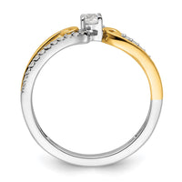 Load image into Gallery viewer, 14k Two-tone ByPass Round Complete Diamond Promise/Engagement Ring

