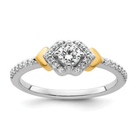 Load image into Gallery viewer, 14k Two-tone Complete Diamond Round Center Engagement Ring
