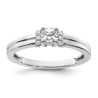 Load image into Gallery viewer, 14k White Gold Cushion Ctr Diamond Complete Promise/Engagement Ring
