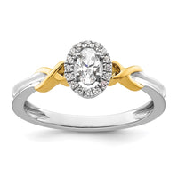 Load image into Gallery viewer, 14k Two-tone Oval Complete Diamond Promise/Engagement Ring
