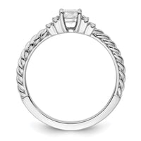 Load image into Gallery viewer, 14k White Gold Cushion Ctr Diamond Complete Promise/Engagement Ring
