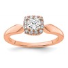 14k Rose Gold Semi-mount Diamond Princess Halo Engagement Ring