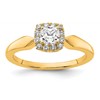 14k Semi-mount Diamond Princess Halo Engagement Ring