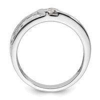 Load image into Gallery viewer, 14k White Gold Polish &amp; Satin Hammered Diamond Mens Wedding Band
