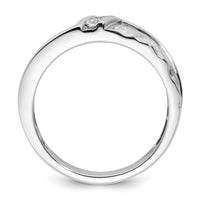 Load image into Gallery viewer, 14k White Gold Polish &amp; Satin Hammered Diamond Mens Wedding Band
