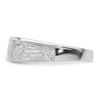 Load image into Gallery viewer, 14k White Gold Polish &amp; Satin Hammered Diamond Mens Wedding Band
