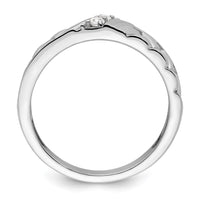 Load image into Gallery viewer, 14k White Gold Polish &amp; Satin Woven Design Diamond Mens Wedding Band
