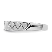 Load image into Gallery viewer, 14k White Gold Polish &amp; Satin Woven Design Diamond Mens Wedding Band
