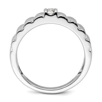 Load image into Gallery viewer, 14k White Gold Polish &amp; Satin Woven Design Diamond Mens Wedding Band
