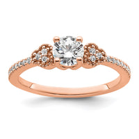 Load image into Gallery viewer, 14k Rose Gold Semi-mount Diamond Round Center Engagement Ring
