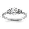 14k White Gold Semi-mount Diamond Round Center Engagement Ring
