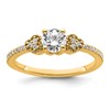 14k Semi-mount Diamond Round Center Engagement Ring