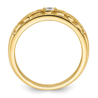 Load image into Gallery viewer, 14k Grooved Complete Diamond Mens Wedding Band
