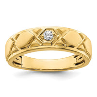 Load image into Gallery viewer, 14k Grooved Complete Diamond Mens Wedding Band
