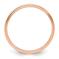 Load image into Gallery viewer, 14k Rose Gold 3mm Lightweight Milgrain Half Round Wedding Band Size 9
