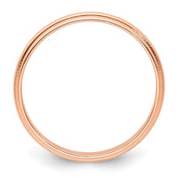 Load image into Gallery viewer, 14k Rose Gold 3mm Lightweight Milgrain Half Round Wedding Band Size 10.5
