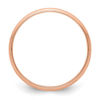Load image into Gallery viewer, 14k Rose Gold 4mm Lightweight Milgrain Half Round Wedding Band Size 8.5
