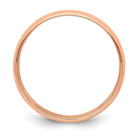 Load image into Gallery viewer, 14k Rose Gold 6mm Lightweight Milgrain Half Round Wedding Band Size 4
